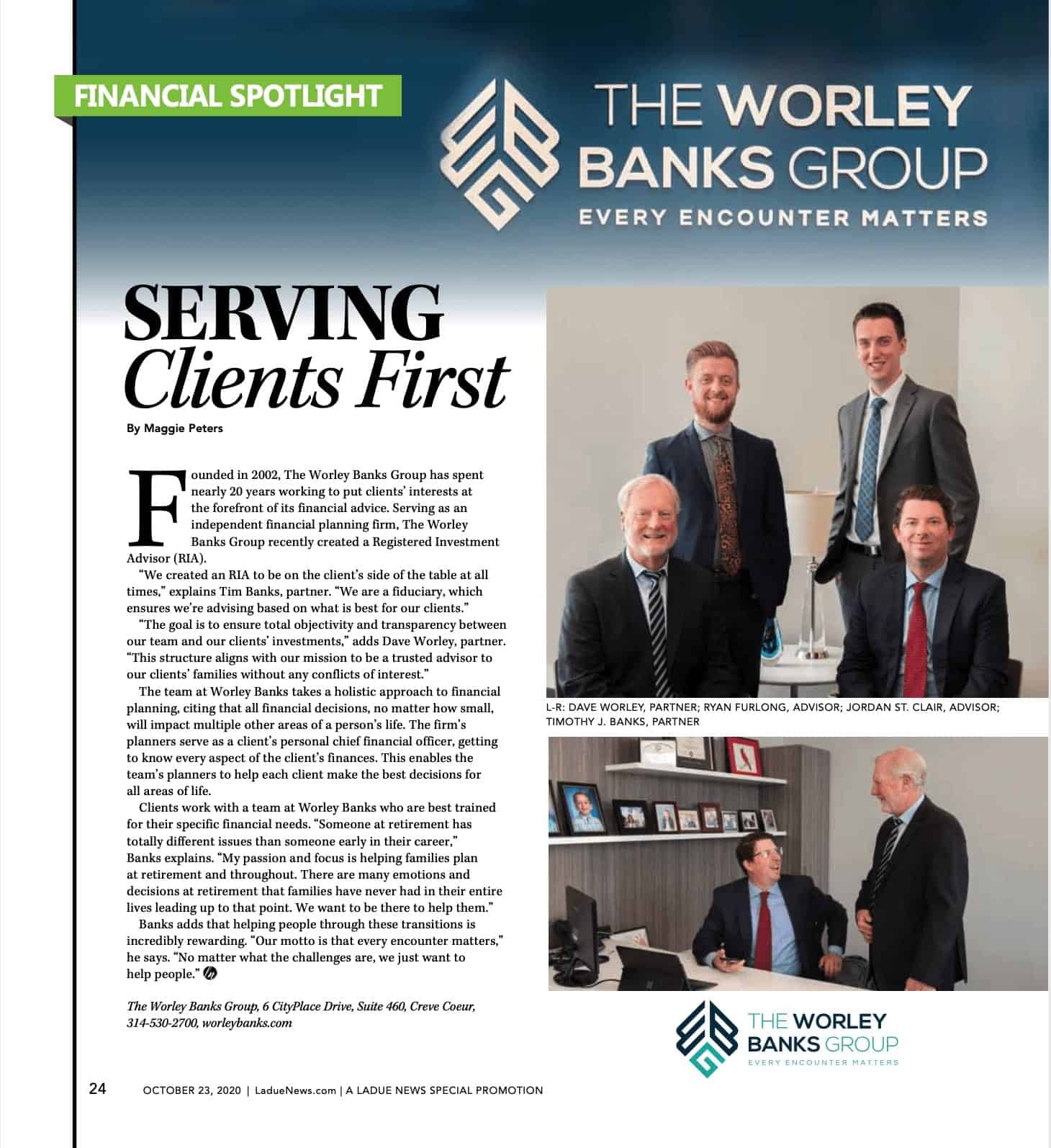 The Worley Banks Group - Ladue News - Financial Planner